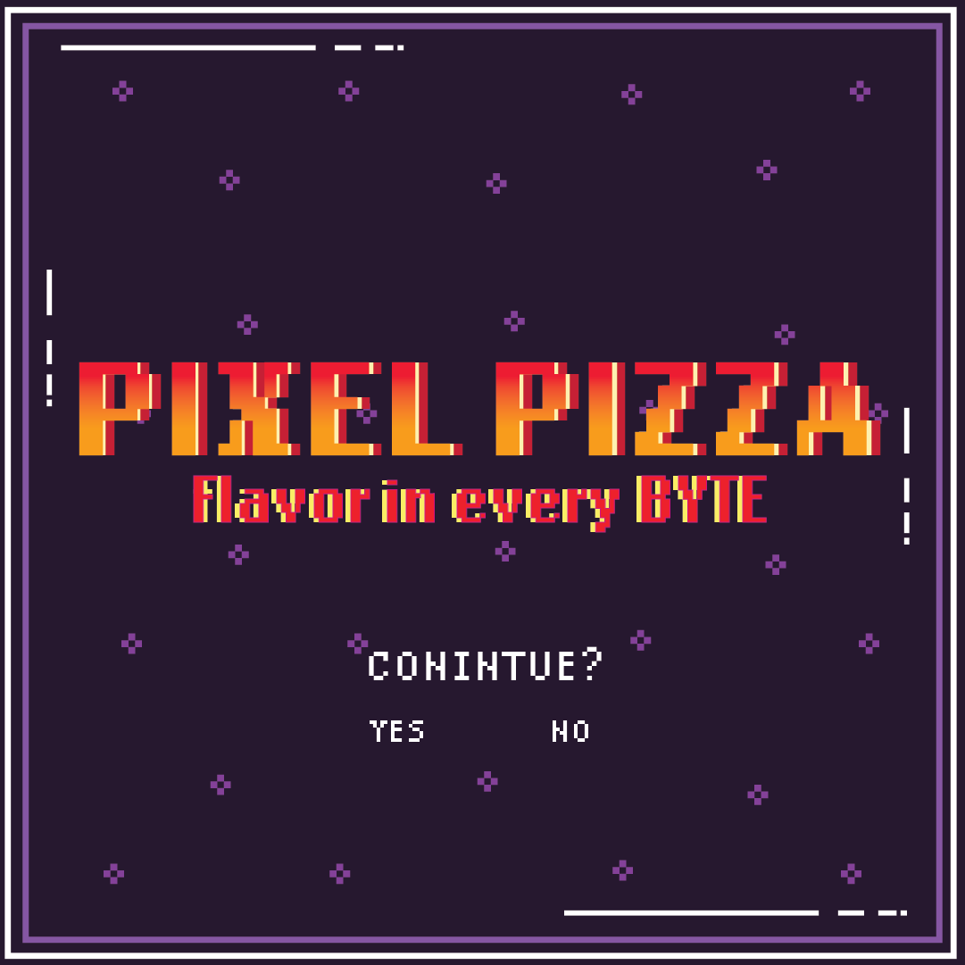 instagram post that has a pixel pizza and says rebrand loading...